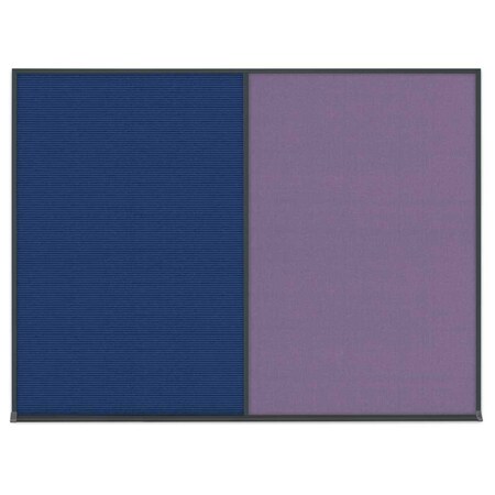 United Visual Products Triple Door Radius Plus Corkboard, 96" x UV8006PLUS-SATIN-PEARL